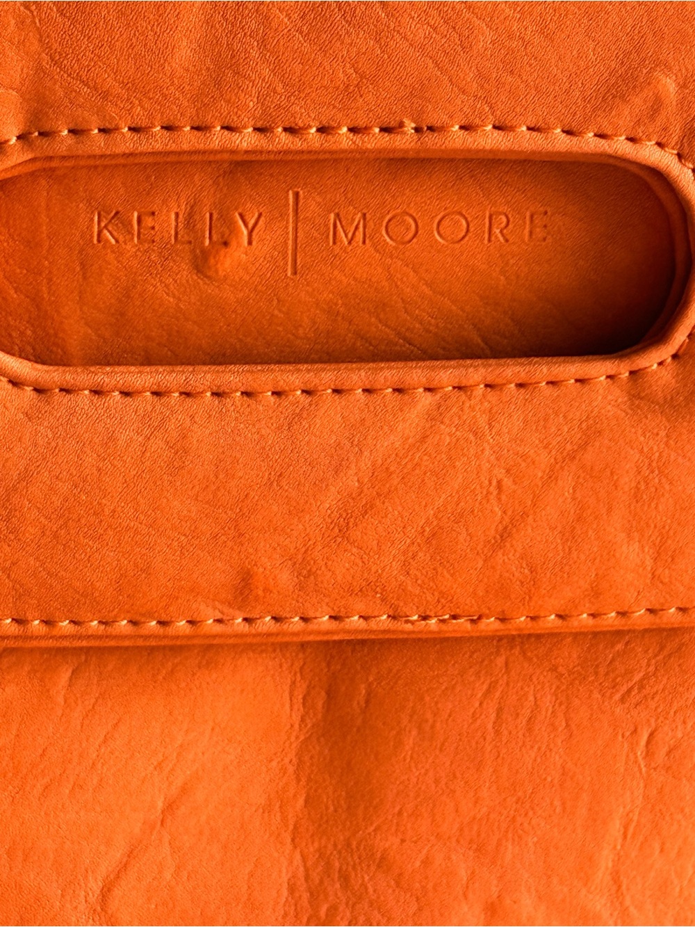 Kelly Moore Orange Vegan Leather Convertible Crossbody Shoulder Camera Bag Purse - Picture 2 of 13